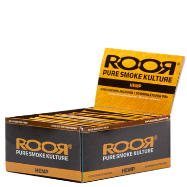 [ROOR HEMP KS P 50] RooR King Size Hemp Rolling Papers - 50ct