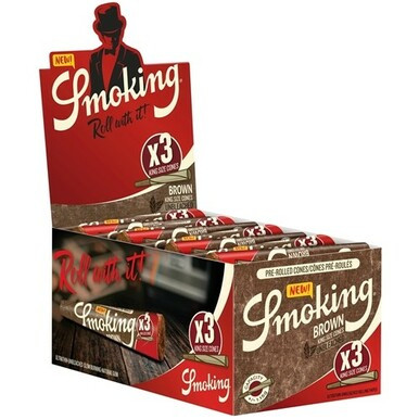 [SMOKING BROWN UNB KS C 50] Smoking Brown Unbleached King Size Cones - 50ct