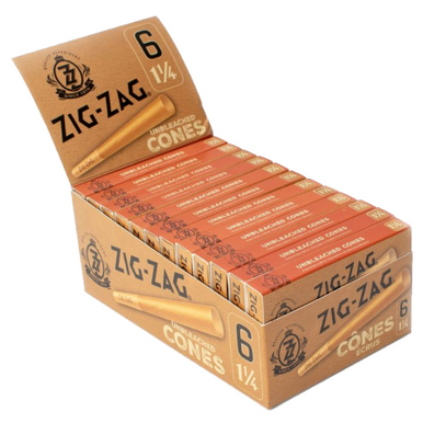 [ZIG ZAG UNB 114 C 24] Zig Zag Unbleached 1 1/4 Pre Rolled Cones - 24ct