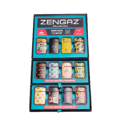 Zengaz Wing (ZL-13) Jet Rubberized Cube Lighters - 48ct