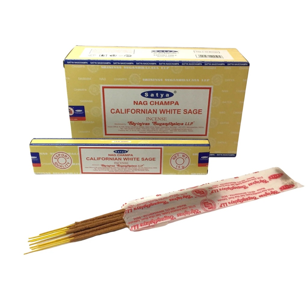 Satya Sai Baba 15g Incense Stick - 12ct (California White Sage) | Smoke ...