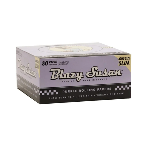 [PURPLE KSS PAPPER 50] Blazy Susan Purple King Size Slim Rolling Paper - 50ct