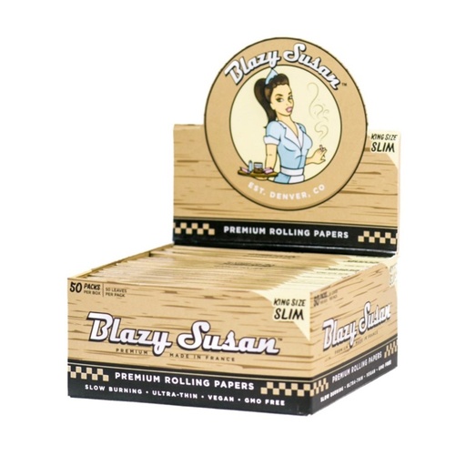 [BLAZY KSS UB PAPER 50] Blazy Susan King Size Slim Unbleached Rolling Paper - 50ct