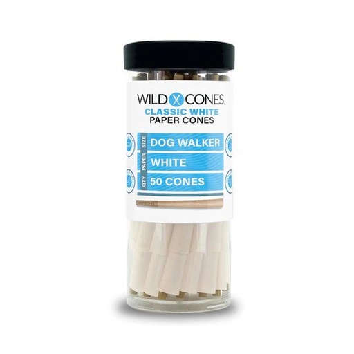 [WC CL DOG WALKER CONES 50] Wild Cones Classic White Dog Walker Pre Rolled Cones - 50ct