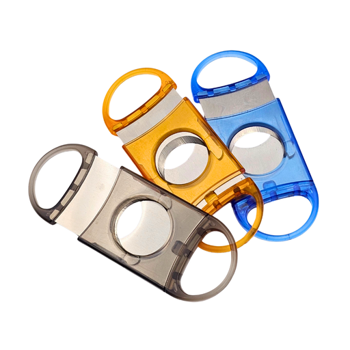 [TRANSPARENT CIGAR CUTTERS 24] Transparent Double Blade Cigar Cutter - 24ct