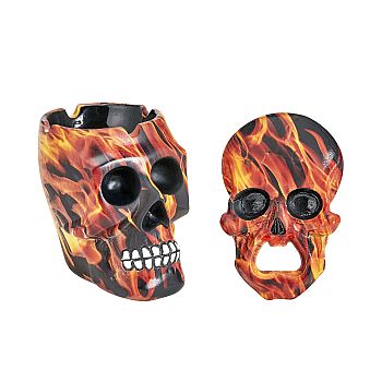 [82488] Skull Flame Design Ashtray