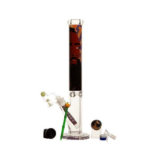 [NB-1809-SSPU-D1] 18" 9mm NH Art Straight Shooter Bong - Purple