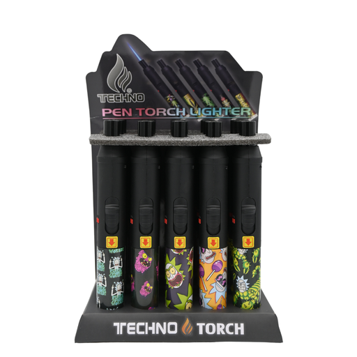 Techno Designer 7.25" Pen Torch Lighters - 15ct