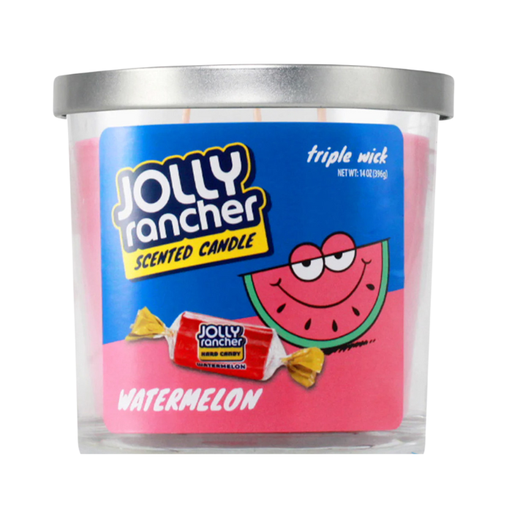 [JR WATERMELON CANDLE 14OZ] Jolly Rancher Watermelon 3 Wick Scented Candle - 14oz