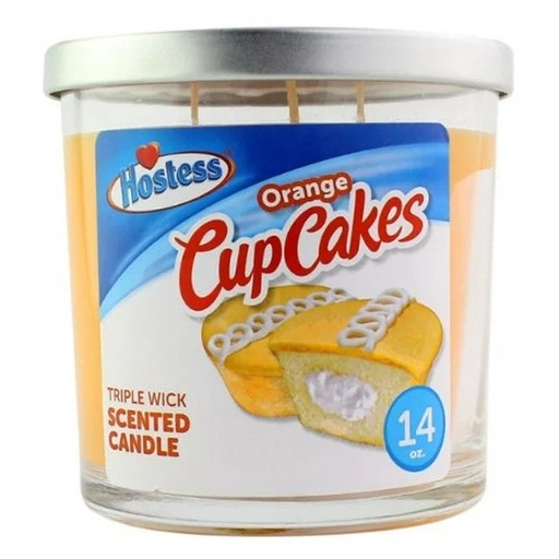 [ORANGE CUPCAKE CANDLE 14OZ] Orange Cupcake Bun 3 Wick Scented Candle - 14oz