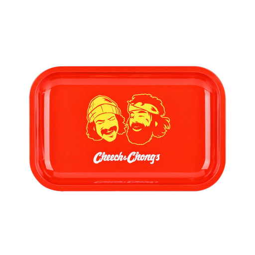[PULSAR CHEECH ROLLING TRAY] Pulsar Cheech & Chong's Red Faces Metal Rolling Tray
