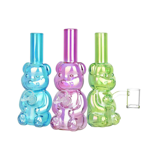 Bear Buddy 6" Electroplated Water Pipe