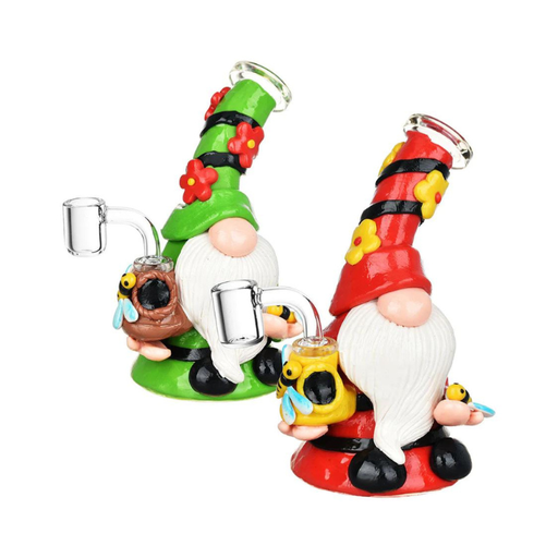 [PP4529] Pulsar 7" Flower Gnome Glass  & Enamel 14mm F Dab Rig