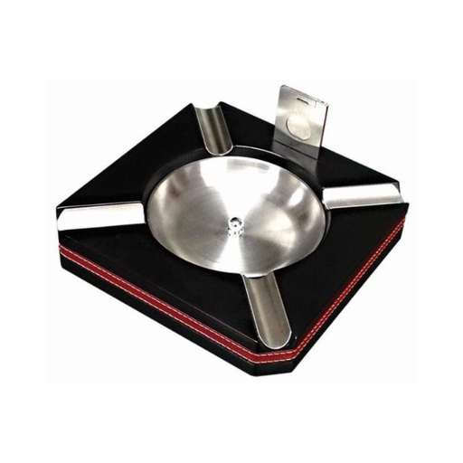 [FW-1051 BK] 4 Cigar Ashtray with Cutter - Wood Black