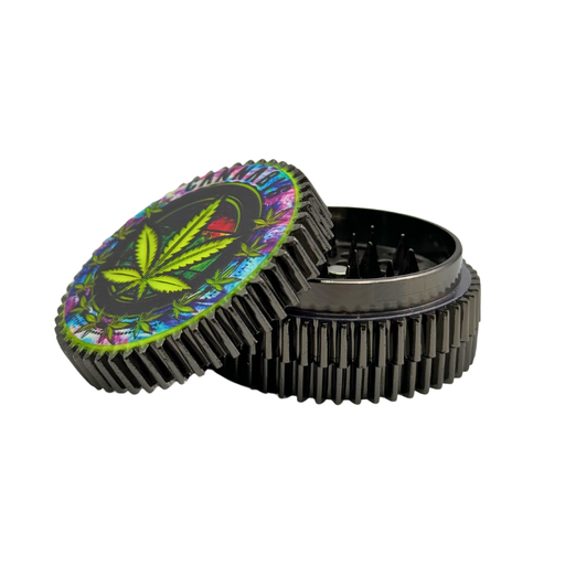 [HX209SGFCP-1MY] Arsenal Glitter Bud Leaf 55mm 3-Pc Grinder - 3ct