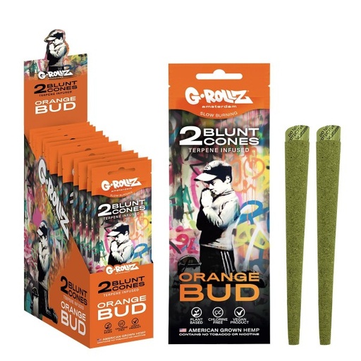 [BG1545D] G-Rollz Banksy's Graffiti 2x 'Orange Bud' Terpene-infused Hemp Cones - 12ct