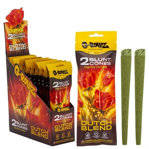 [GR1546F] G-Rollz 2x 'Dutch Blend' Terpene-infused Pre-rolled Hemp Cones - 12ct