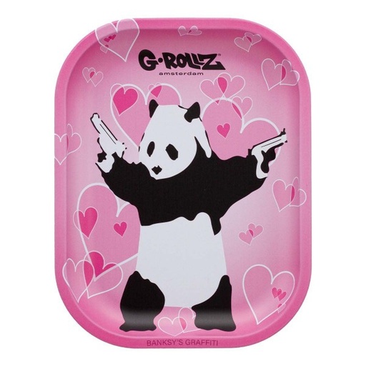 [BG3300K] G-Rollz Bansky's Graffiti Panda Gunnin Metal Rolling Tray - Small