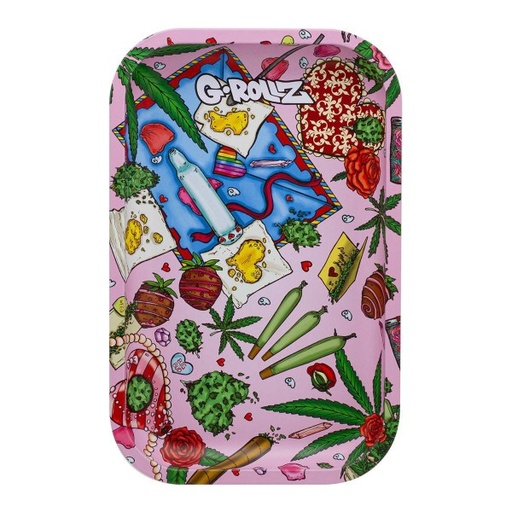 [GR3301F] G-Rollz Amsterdam Picnic Valentines Metal Rolling Tray - Medium