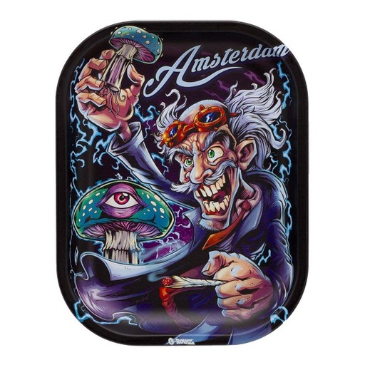 [GR3300V] G-Rollz Amsterdam Mad Scientist Metal Rolling Tray - Small