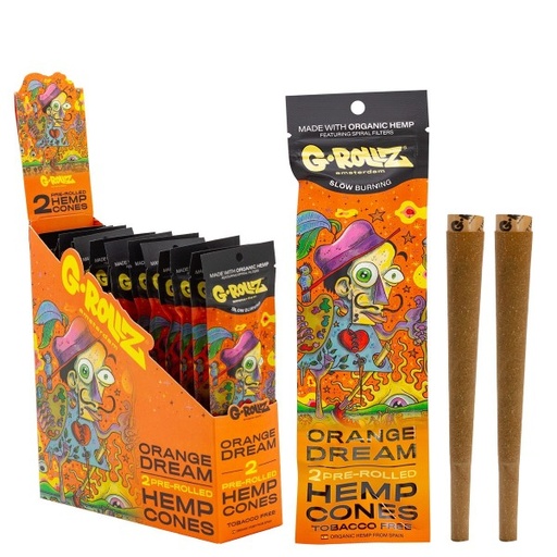 [DK1521K] G-Rollz 2x Orange Dream Flavored Pre-Rolled Hemp Cones - 12ct