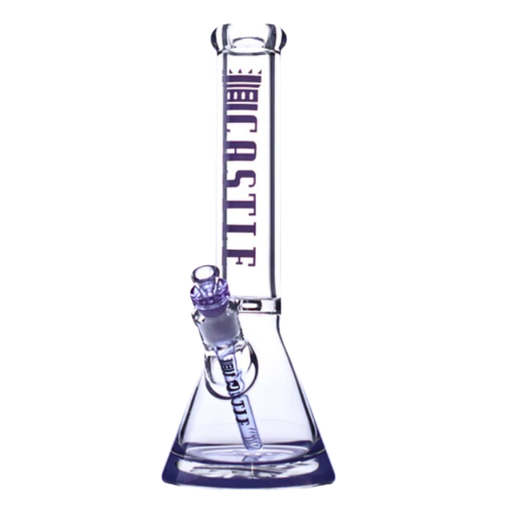 14" 9mm Color Logo Castle Glass Bong