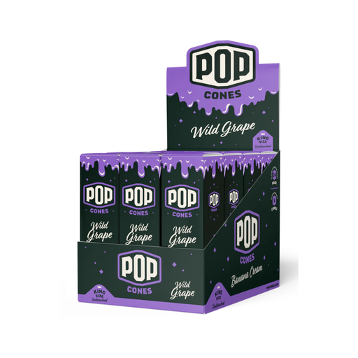 [POP KS UB WILD GRAPE] Pop King Size Unbleached Pre-rolled Cones - 24ct