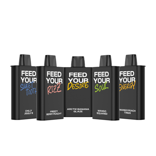 [NEW FLAVOR BUNDLE] (New Flavour Bundle) FEED 9000 Puffs Pre-Filled Pods - 5 Flavours x 3ct