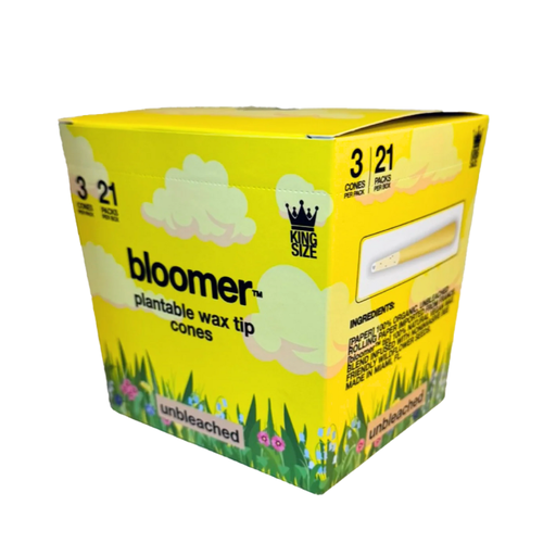 [BLOOMER CONES KS] Bloomer Plantable Wax Tip Unbleached King Size Pre Rolled Cones - 21ct