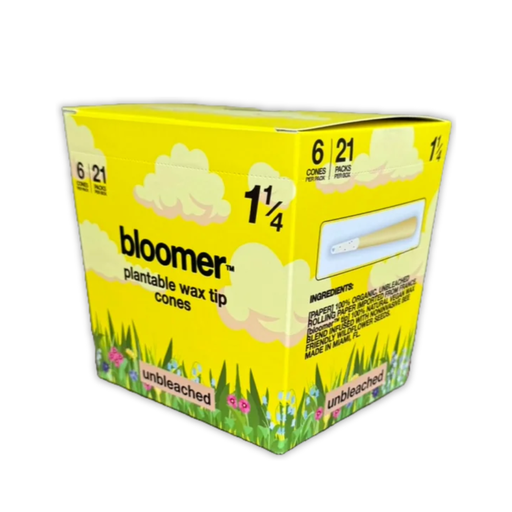 [BLOOMER CONES 11/4] Bloomer Plantable Wax Tip Unbleached 1 1/4 Pre Rolled Cones - 21ct