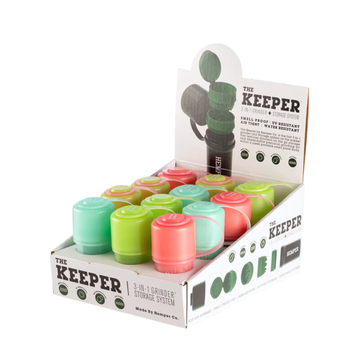 [DISPALY-KEEPER-GLOW] Hemper Glow 3-in-1 Grinder + Storage Container Display - 12ct