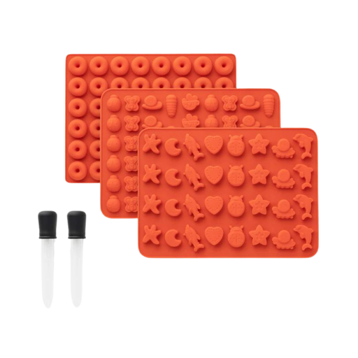 [MOLDKITSM] Ongrok Silicone Mini Candy Mold Kit with Droppers - 3ct