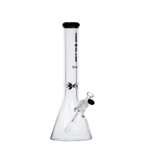 [S202] 16" 9mm Nice Glass Flat Mouth Beaker Bong