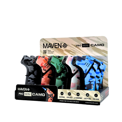 [MAVEN PRO MINI CAMO LGT 15] Maven Pro Mini Camo Torch Lighters -15ct