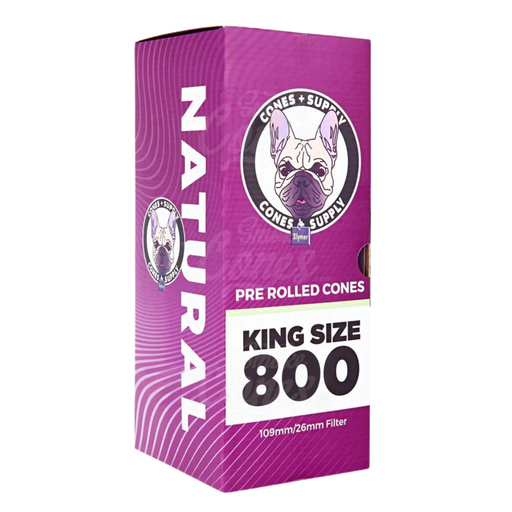 [CONES SUPPLY KS BROWN C 800] Cones + Supply 109mm King Size Natural Brown Cones - 800ct