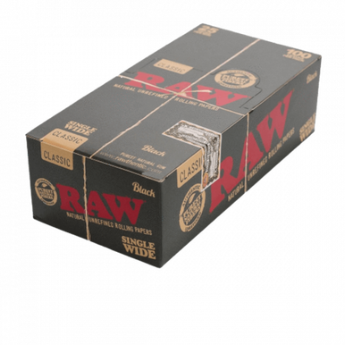 [RAW BLACK CSW P 25 NEW] Raw Black Classic Single Wide Rolling Papers - 25ct