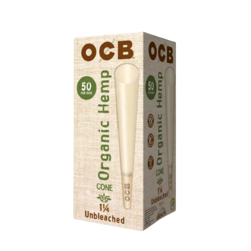 [OCBCONEORG12550] OCB Organic Hemp 1 1/4 Pre-Rolled Cones Mini Tower- 50ct