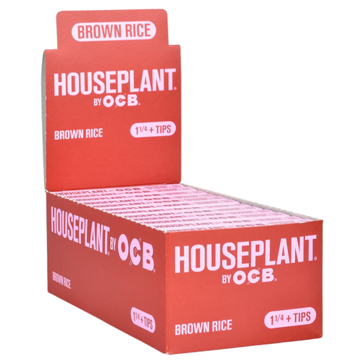 [HPRICE125FILT] OCB Houseplant Brown Rice 1 1/4 Rolling Papers & Tips - 24ct