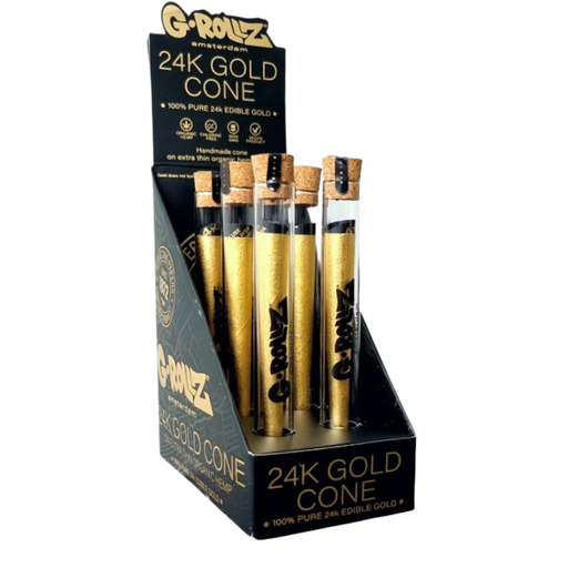 [GR1575A-DIS] G-Rollz 24k Gold King Size Pre-Rolled Cones - 6ct