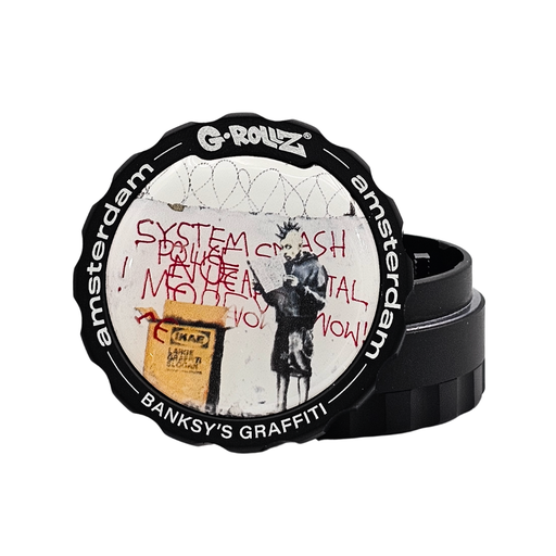 [BG4204A-S] G-Rollz Banksy Graffiti 'Ikea Punk' 53mm 3pc Metal Grinder - 6ct