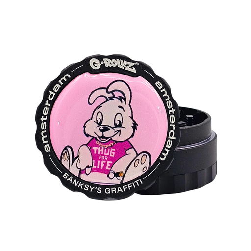 [BG4204N-S] G-Rollz Banksy Graffiti 'Thug For Life' 53mm 3pc Metal Grinder - 6ct