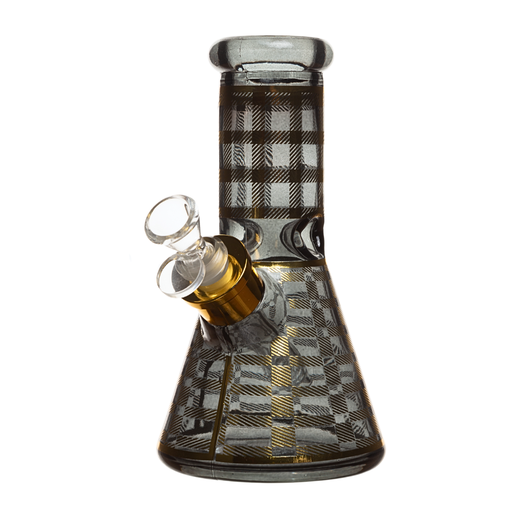 8" 7mm Checkered Glass Bong w/ Gift Box