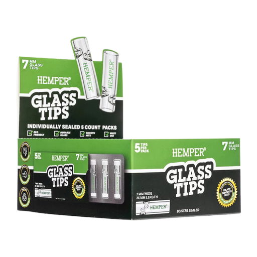 [HMP-FT-GLASS-7MM-DISPLAY] 7mm Hemper Glass Filter Tips - 10ct