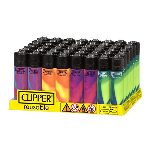 [CLIPPER PAINTED NEBULA MIX BW] Clipper Painted Nebula Mix BW Lighters - 48ct