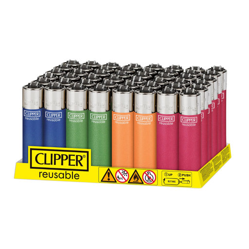 [CLIPPER PAINTED METTALIC FLUO] Clipper Painted Metallic Fluo Lighters - 48ct