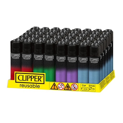 [CLIPPER BLACK CRYSTAL GRADIENT] Clipper Black Crystal Gradient Lighters - 48ct