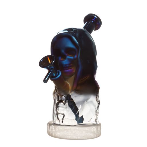 Arsenal Chromatic Electroplated Skull Glass Bong