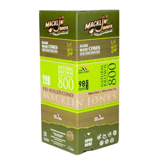 [MJ-11-D] Macklin Jones Natural Brown 98mm Pre-Rolled Cones - 800ct