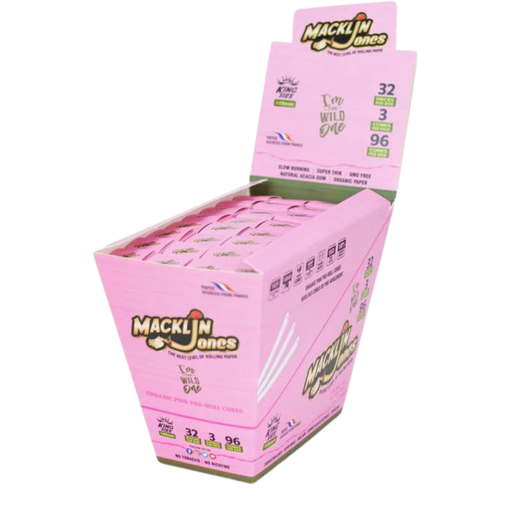 [MJ-1020-A] Macklin Jones Organic Pink King Size Cones 3pk- 32ct