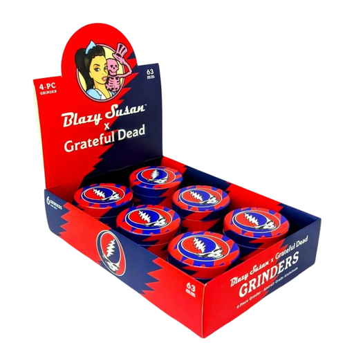 [BLAZY GD GRINDER 6CT] Blazy Susan X Grateful Dead 63mm 4pc Grinder